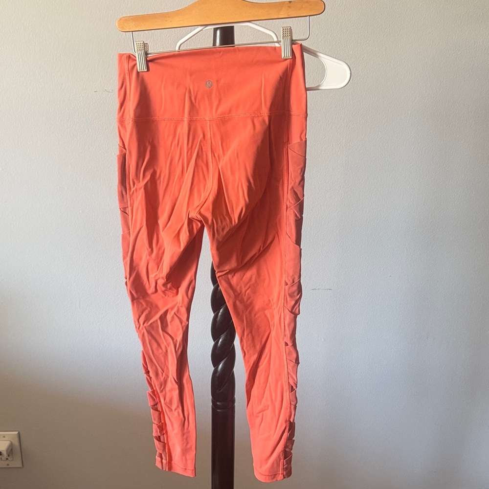 Lululemon Orange High-Waisted Leggings maybe size 8